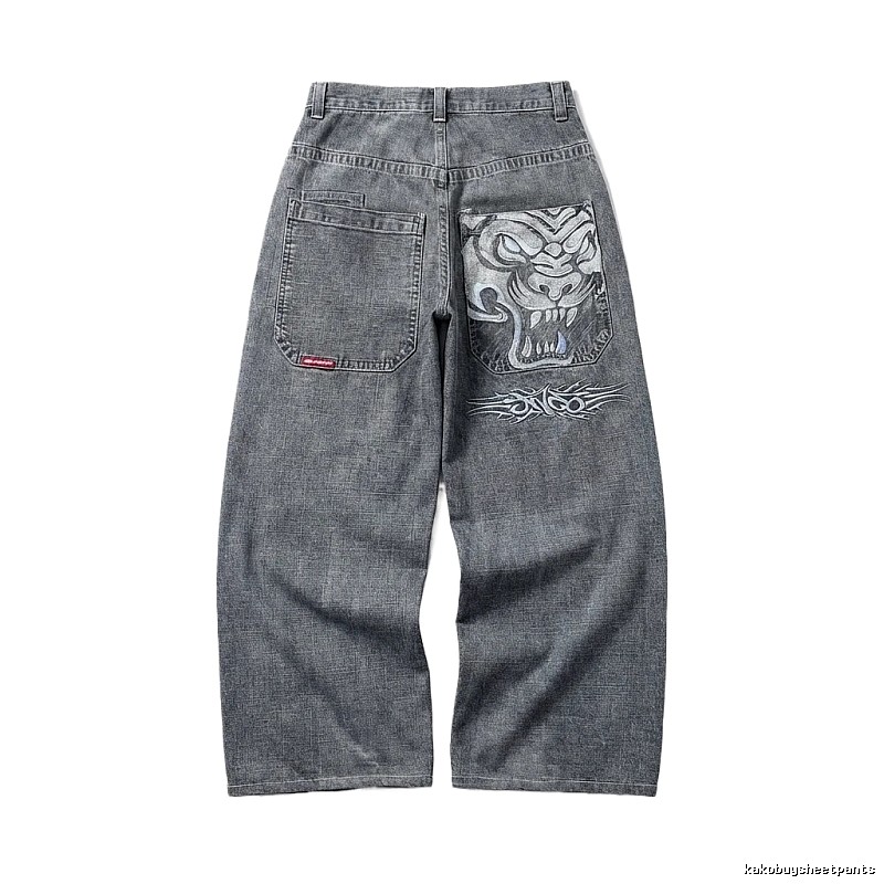 Y2K style blue jeans